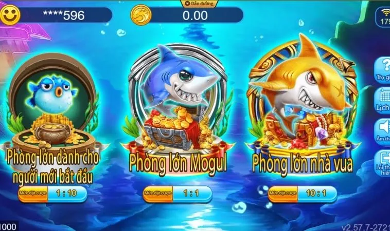 Hướng Dẫn Cách Chơi Bắn Cá Vua Hải Tặc Tại XIN88 Thành Công 1 Các cấp độ phòng chơi trong game Bắn Cá Vua Hải Tặc tại XIN88