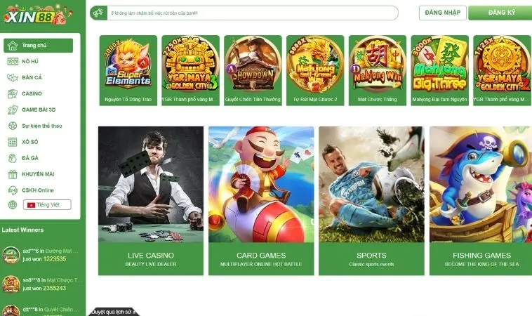 Sảnh game nhanh Xin88 với đa dạng các thể loại game để trải nghiệm
