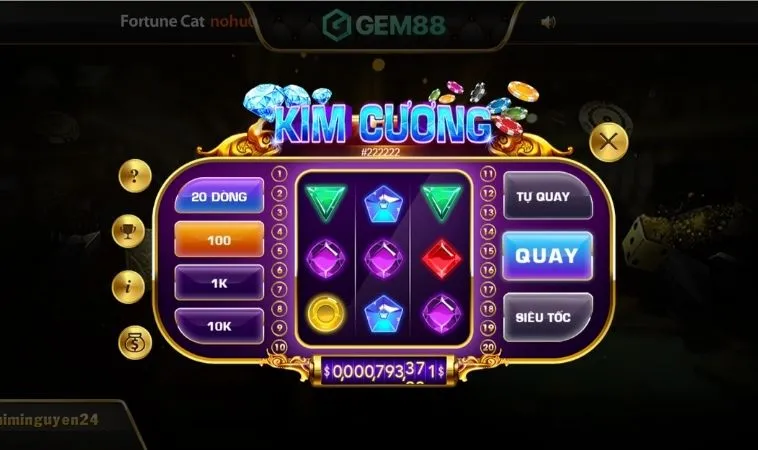 Khám Phá Trò Chơi Nổ Hũ Kim Cương Tại XIN88 Đầy Hấp Dẫn 1 Giao diện chơi game Nổ Hũ Kim Cương tại XIN88